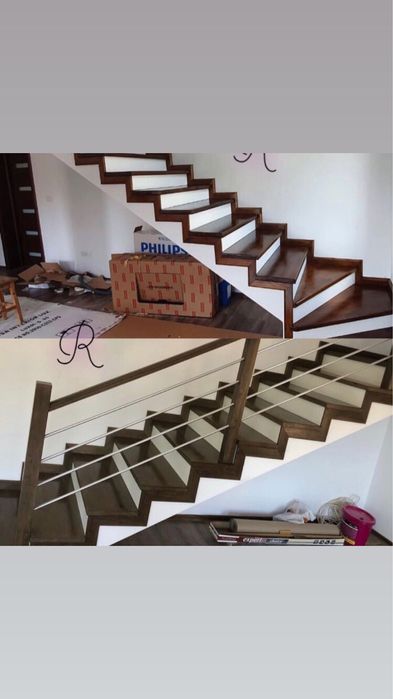 Scara interioara lemn masiv