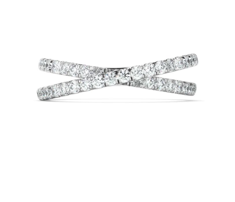 Inel X Cross cu moissanite 0,4 CT