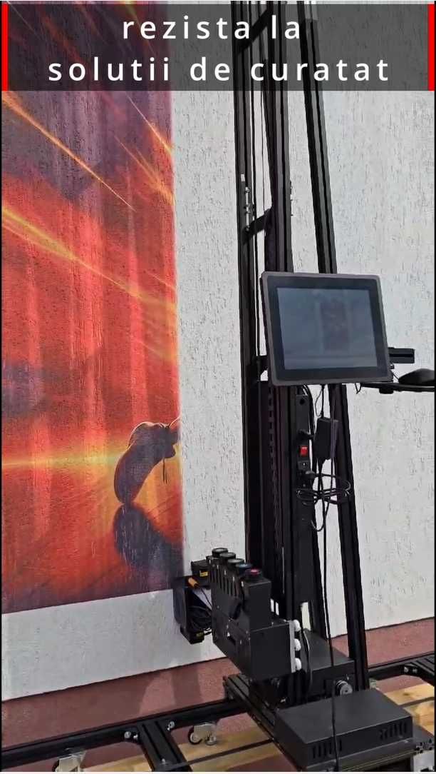 Imprimanta verticala de perete cu cerneala UV