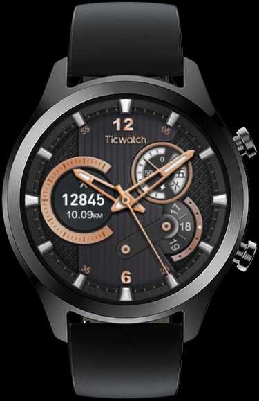 Ceas inteligent Mobvoi TicWatch C2+ Onyx,NFC,G pay,GPS