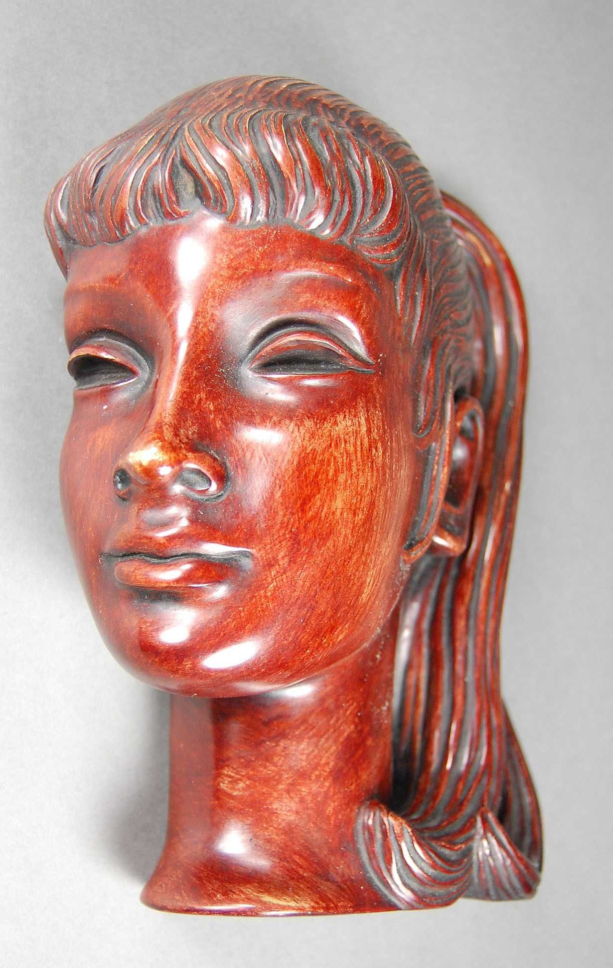 sculptura handmade, chip fetita Achatit Germania, anii 1950, colectie