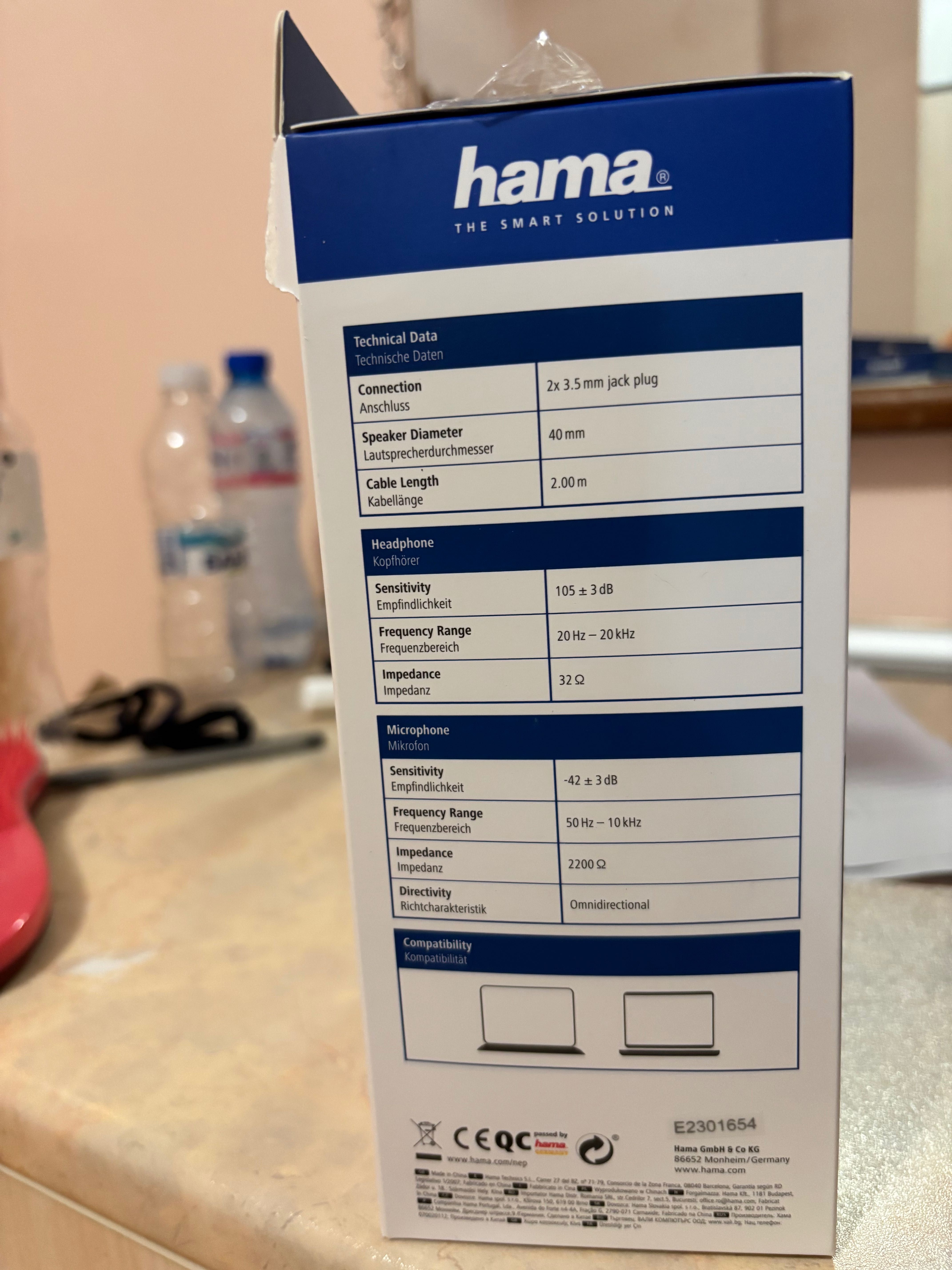 Слушалки hama pc office headset hs-P200
