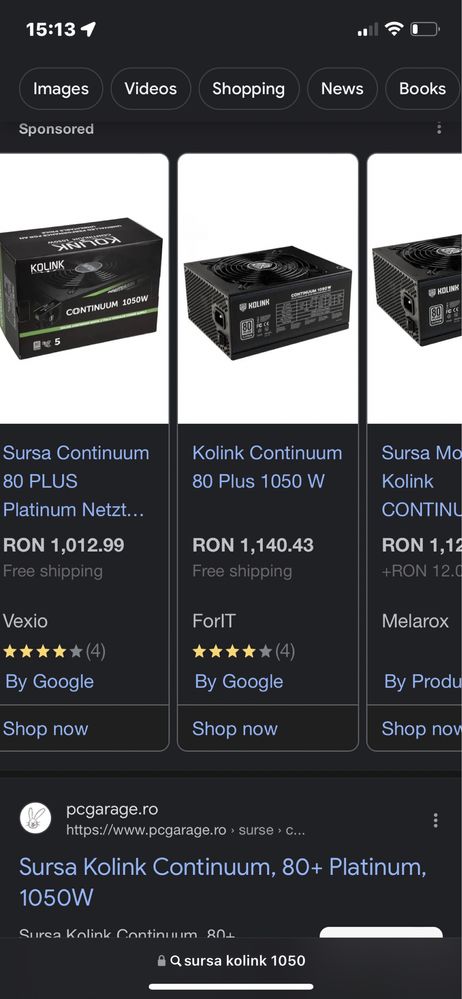 Sursa surse modulare kolink continuum 1050w platinum