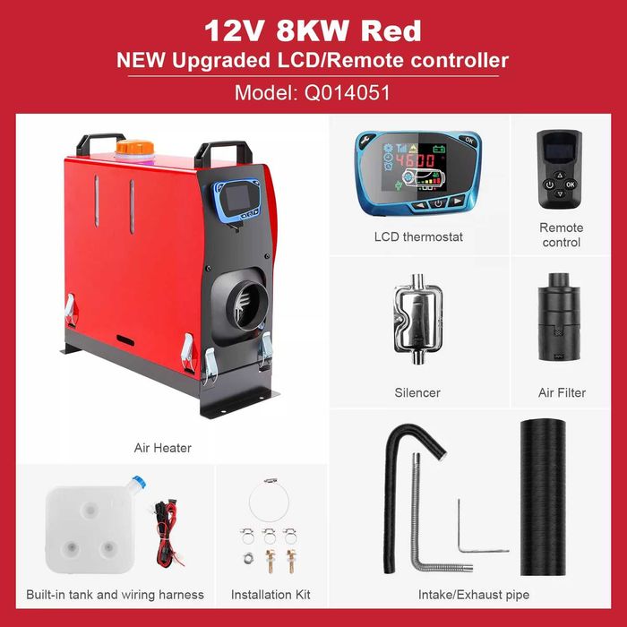 Суха дизелова печка Vevor WF-8001, Мощност 8kW