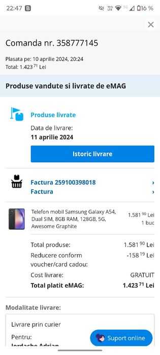 Samsung a54 impecabil