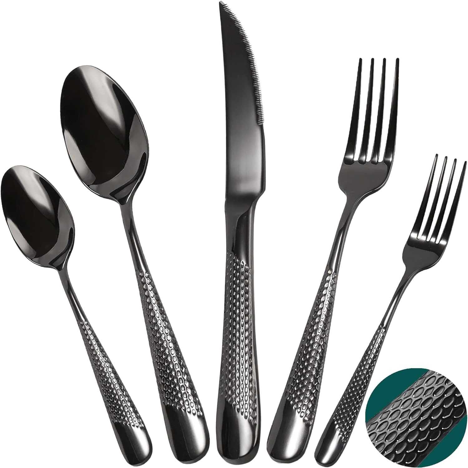 Set tacamuri inox negru