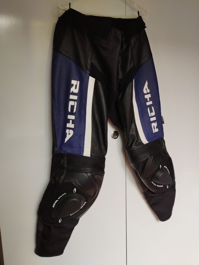 Кожен мото екип RICHA RACING от 2 части. Мото яке с гърбица, мото пан