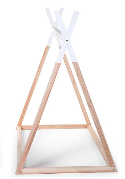 Pat tipi copii 70x140 cm din lemn masiv cu husă gri