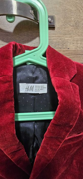 Sacou copii din catifea rosu