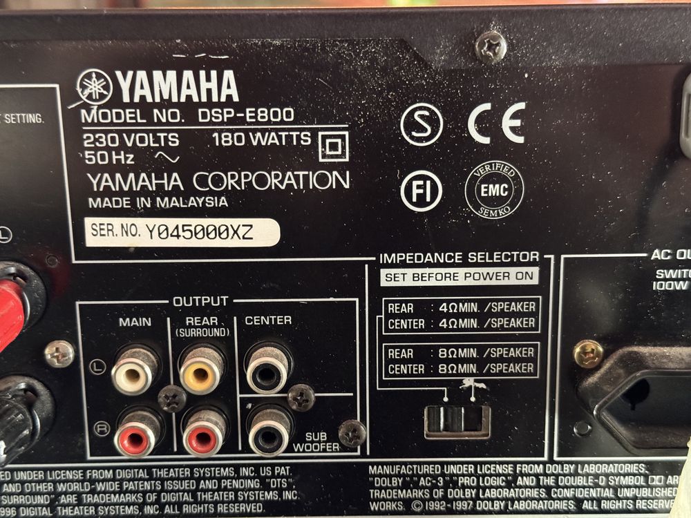 YAMAHA DSP-E800 180Watts Реални