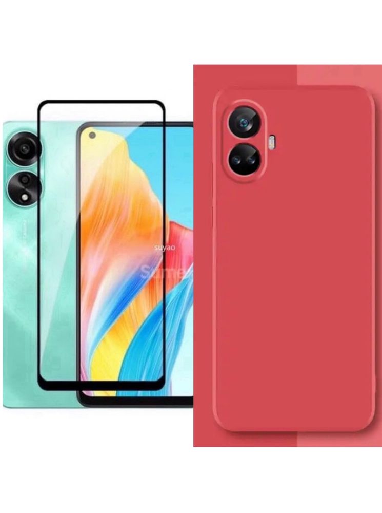 Husa Silicon Colorat si Folie Sticla Curbata - OPPO A38/A58/A78/A98