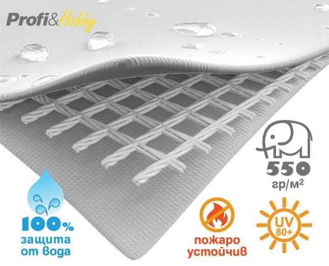 Шатра 4X6 м PROFESSIONAL - 50мм тръби, 100% водоустойчив PVC 550 гр/м2