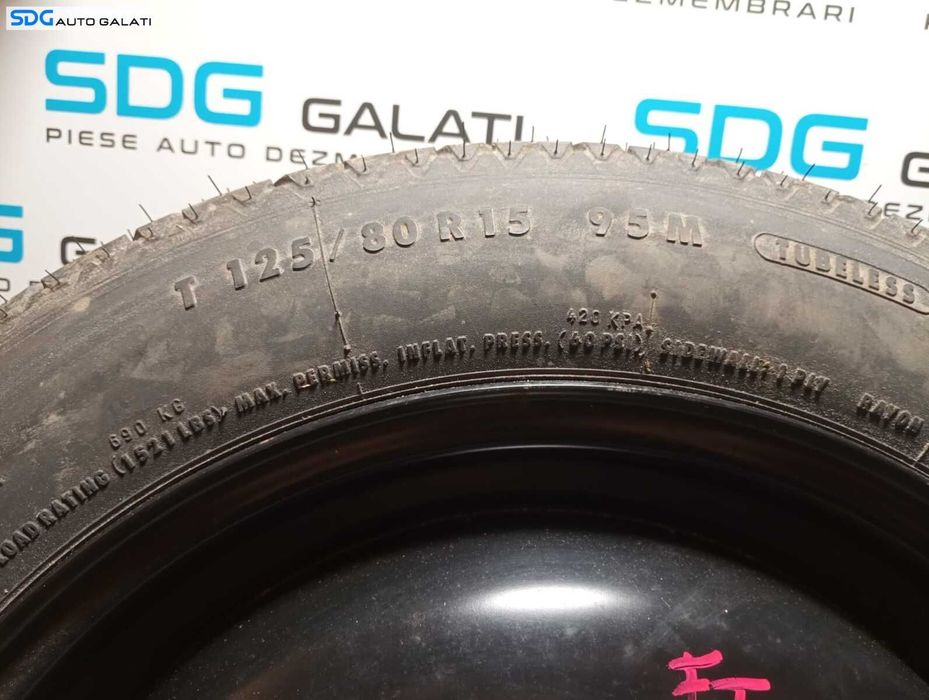 Roata Janta Tabla Rezerva Slim 4x108 4Jx15x40 T125 80 R15 Ford Fiesta 5 2002 - 2008 Cod 98AB-NB 2150836 [M7242]