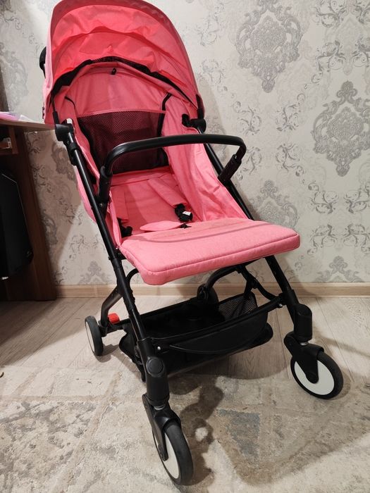 Коляска прогулочная розовая и серая