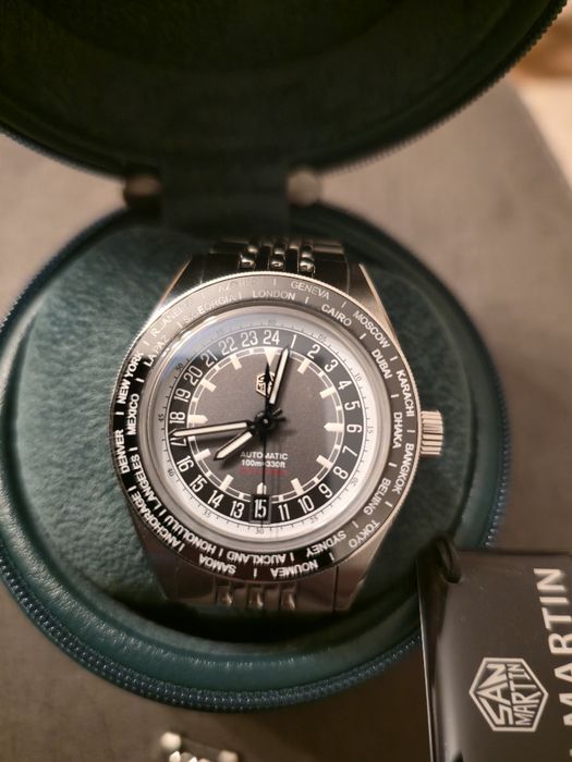 San Martin SN0116 Japan NH34 GMT World Timer Men