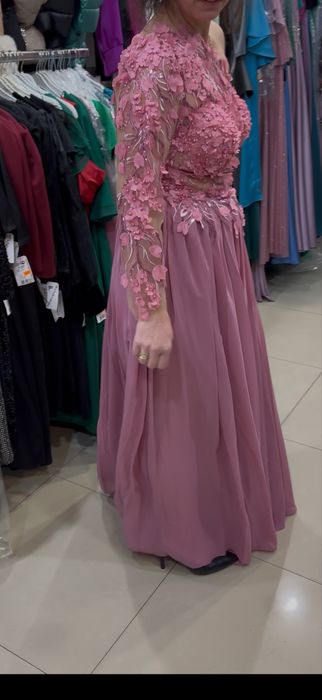 Rochie lunga de ocazie roz L