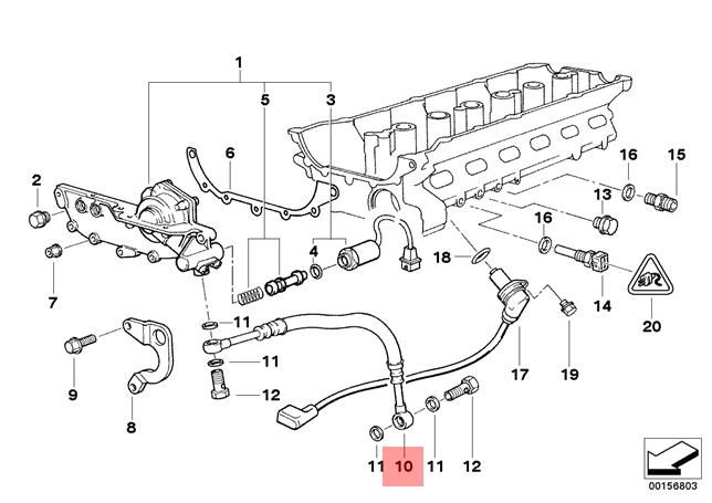 НОВ Маслен маркуч BMW E36 E38 E39 E46 E53 E60 E65 E83 E85 VANOS 113617