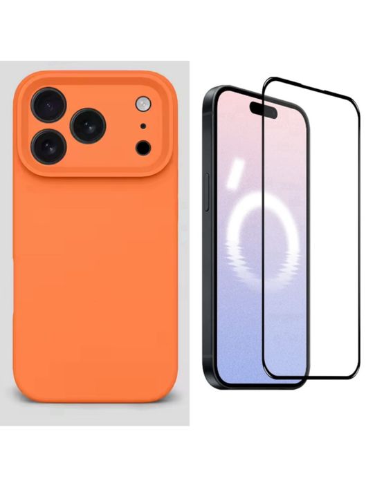 Husa Classic Alcantara + Folie Sticla Iphone 17/17 AIR/17 PRO/ PRO MAX