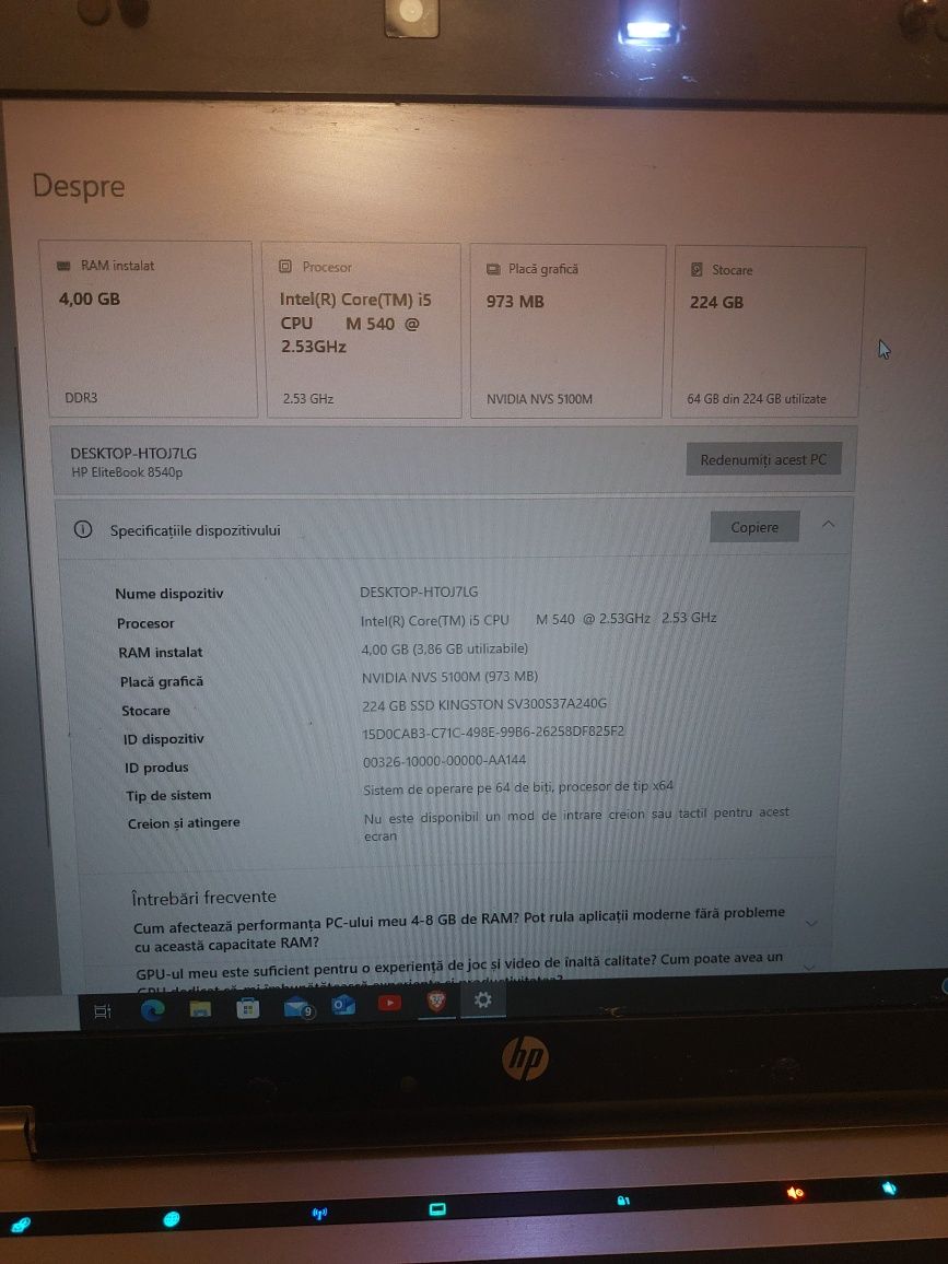 Laptop I5 HP EliteBook 8540p