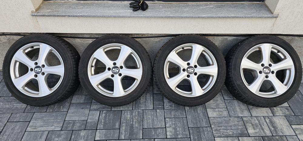 Jante aliaj 5x112 MSW designed by OZ + anvelope iarna 225/50/R17 noi