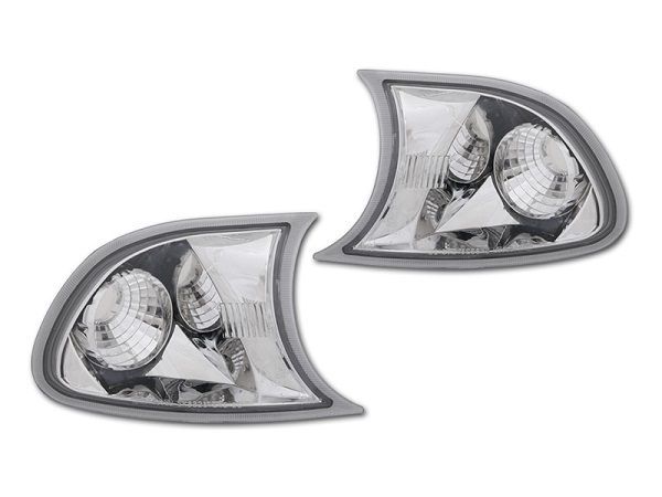 Set lampi semnalizare fata Bmw Seria 3 (E46), Coupe/Cabrio, 10.2001-03.2003, stanga+dreapta, Fata, transparent, argintiu; tuning,