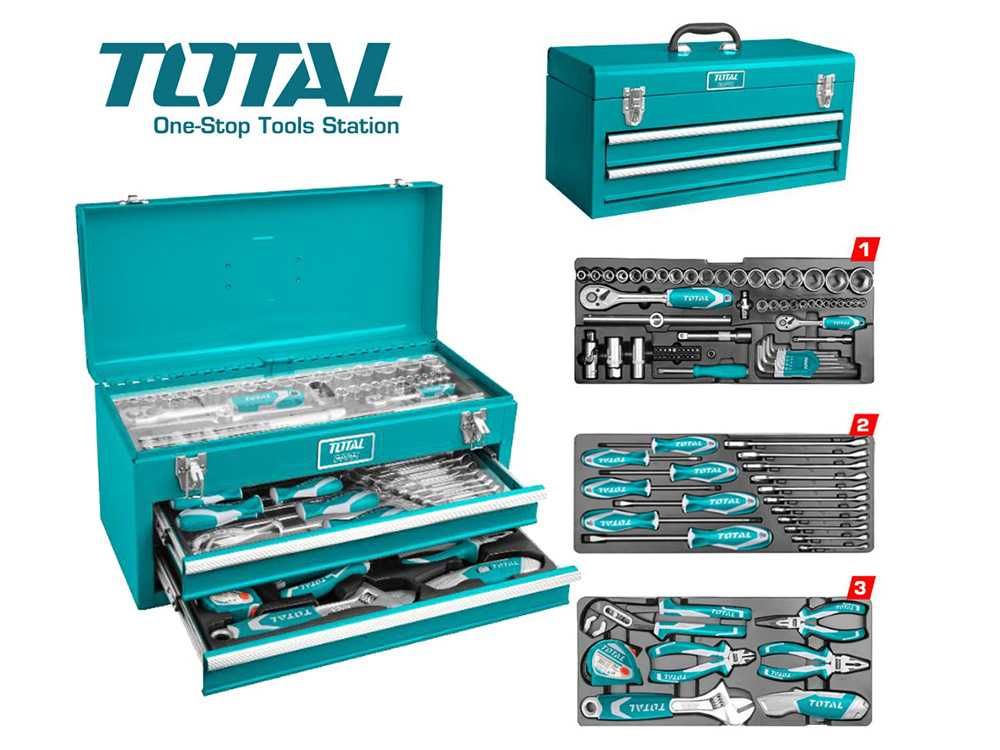 Комплект инструменти TOTAL IND TL THPTCS70971, метален куфар, 97 части