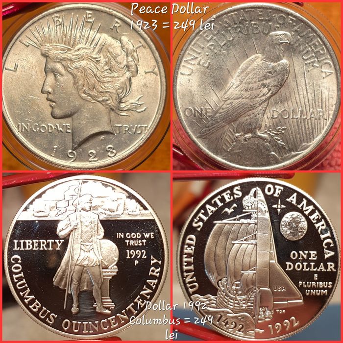 SUA Vechi Morgan Peace Dollar monede argint 90%