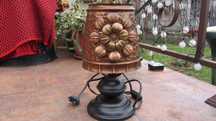 Veioza din cupru, lampa frumoasa vintage deosebita facuta manual