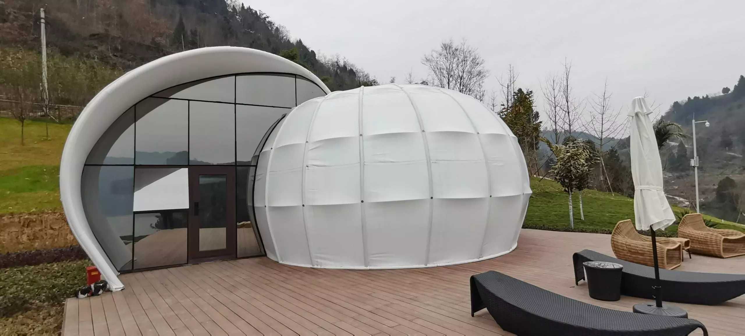 Cort glamping de lux EKO S,30 mp,structura metalica,garantie 15 ani