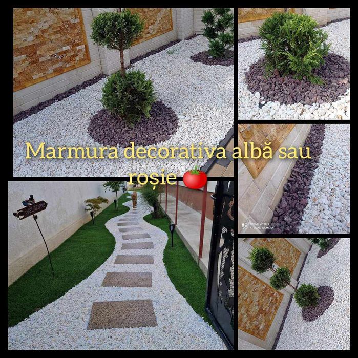 Piatra decorativa marmura alba la sac de 50kg la 50 lei