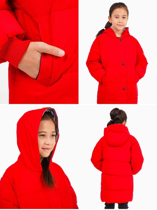 Детский пуховик куртка 3-9 лет детская зимняя длинная для девочек