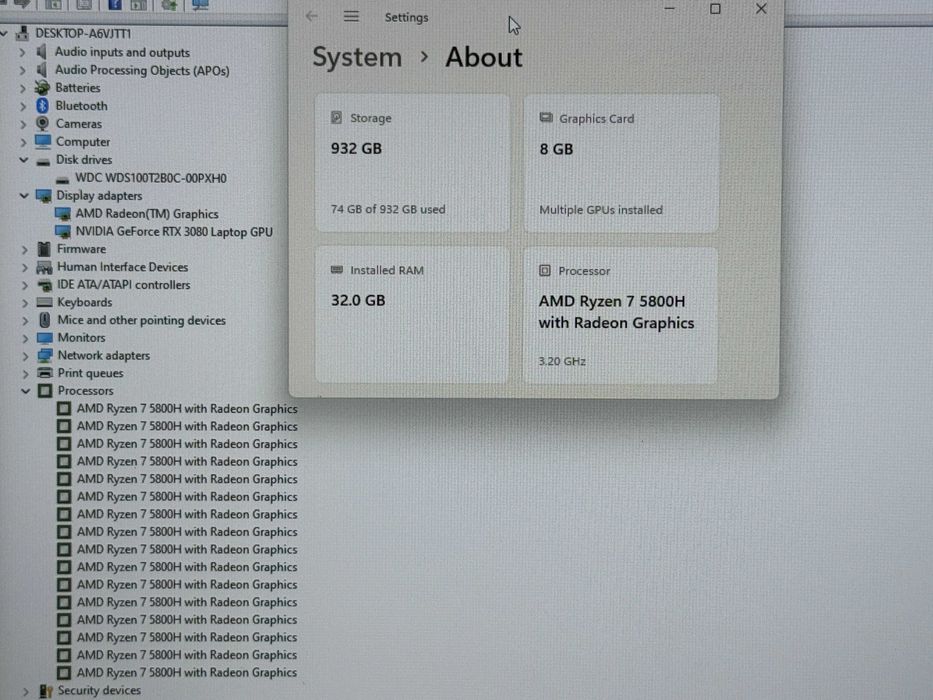 17.3 Nitro`Ryzen 7-5800H/RTX 3080/32GB RAM/1TB SSD/FHD IPS 144Hz