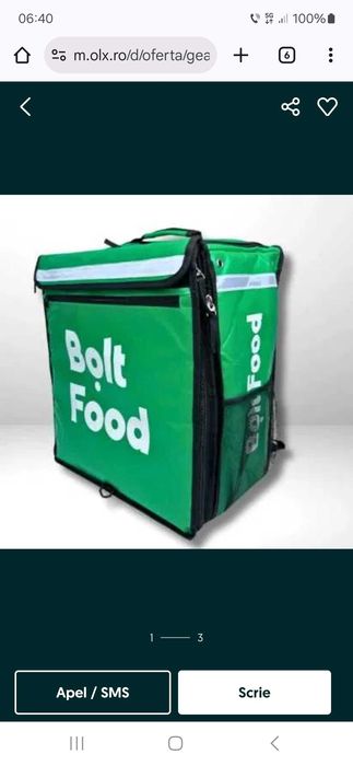 Vand geanta BoltFood nouă