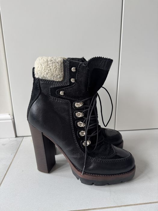 Дамски обувки на ток Musette, кожени боти на ток