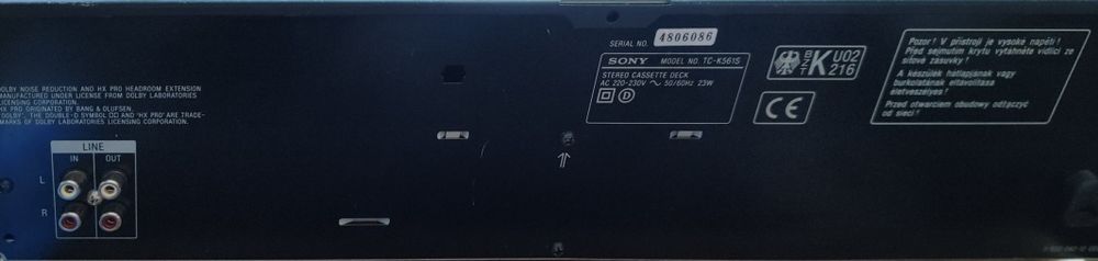 Sony stereo cassette deck tc-k561s