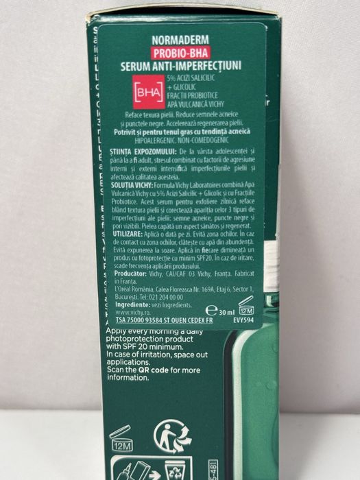 Ser anti-imperfecțiuni pentru ten gras, Vichy Normaderm Probio-BHA