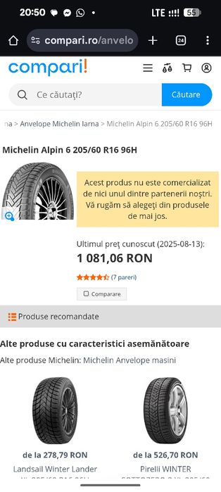 205/60R16 Michelin 2023-21 8-6,5mm