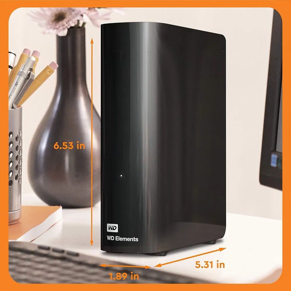 WD 3TB Elements Desktop Hard Drive HDD, USB 3.0,