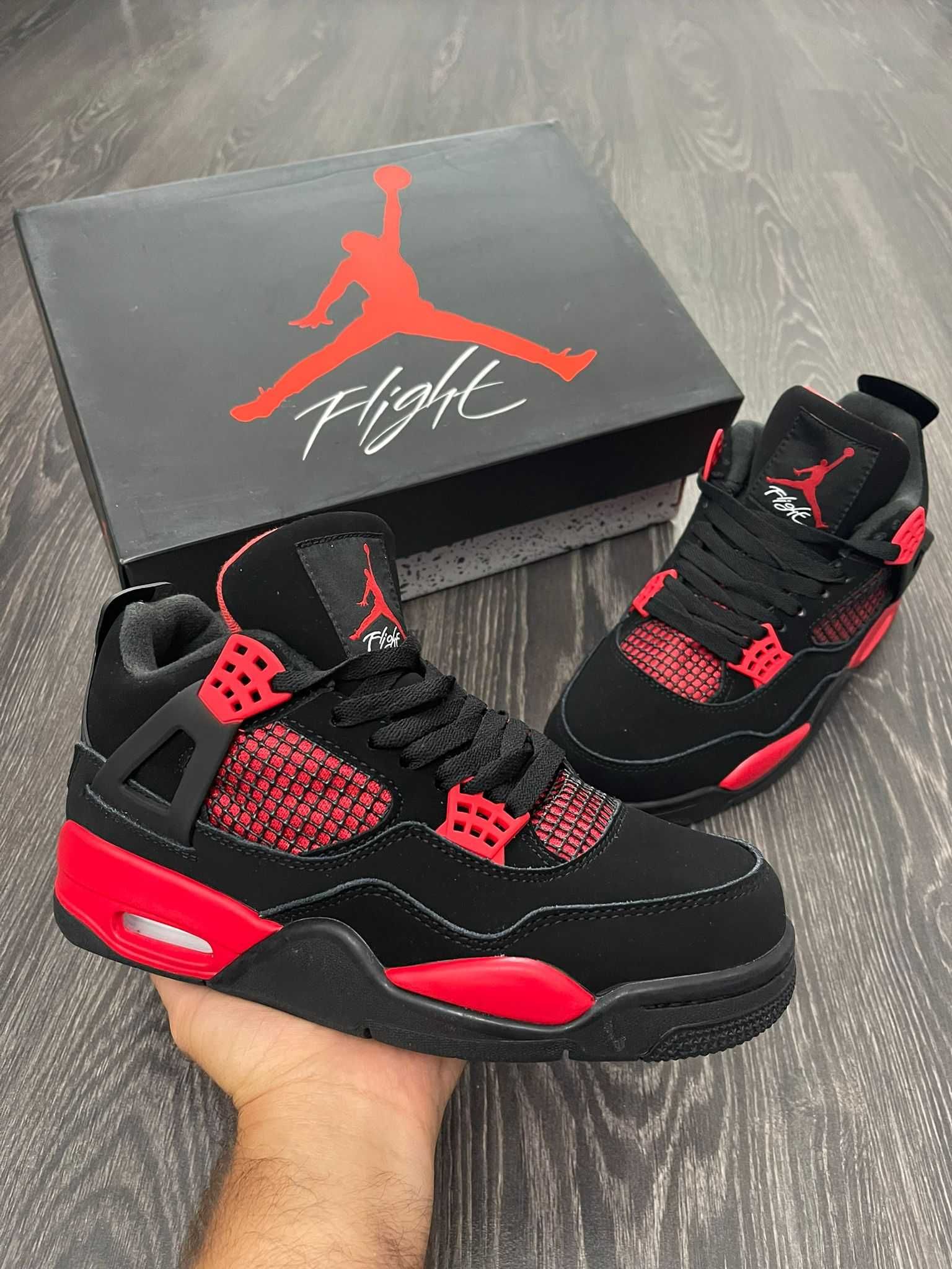 Nike Jordan 4 Retro Red Thunder / Adidasi Premium cu cutie