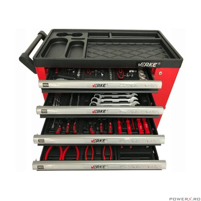 Dulap scule 7 sertare echipat cu 166 piese Verke