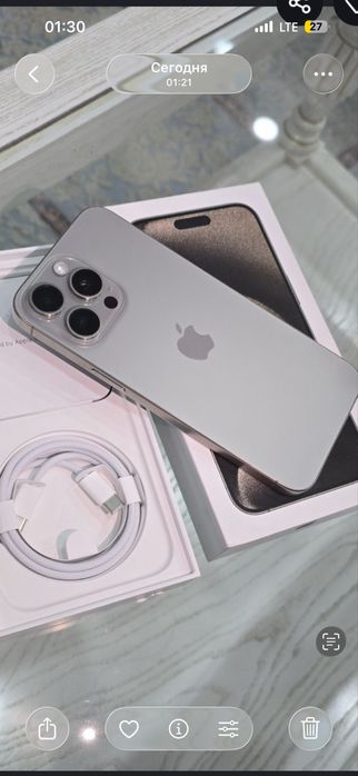 Iphon 15promax87% natural sostaynasi tinu ideal karobka kamplekt bor.