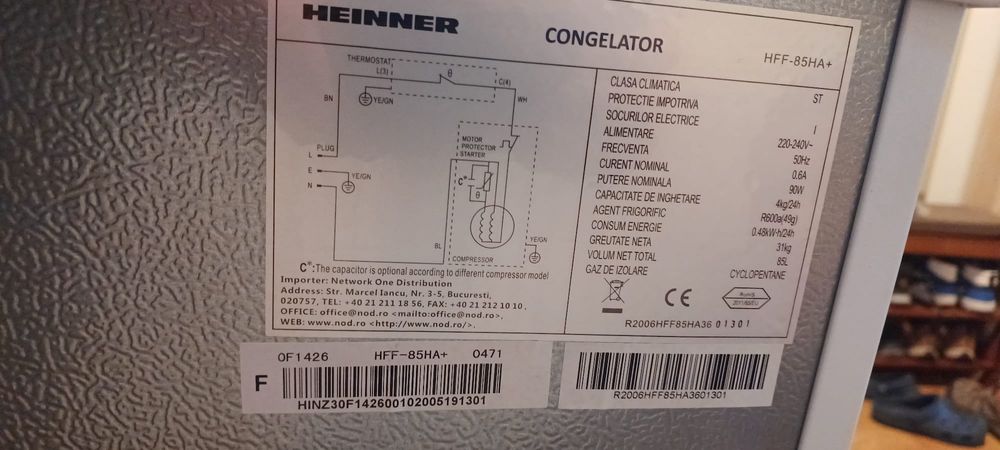 Congelator Heinner 85 l