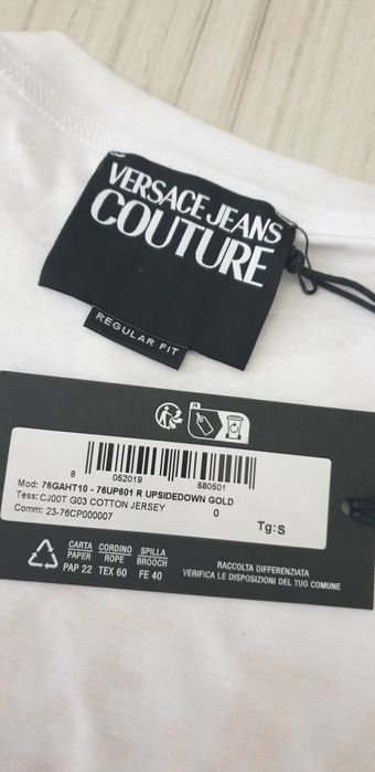 Versace Jeans Couture Cotton Regular Fit S НОВО ОРИГИНАЛ Мъжка Тениска