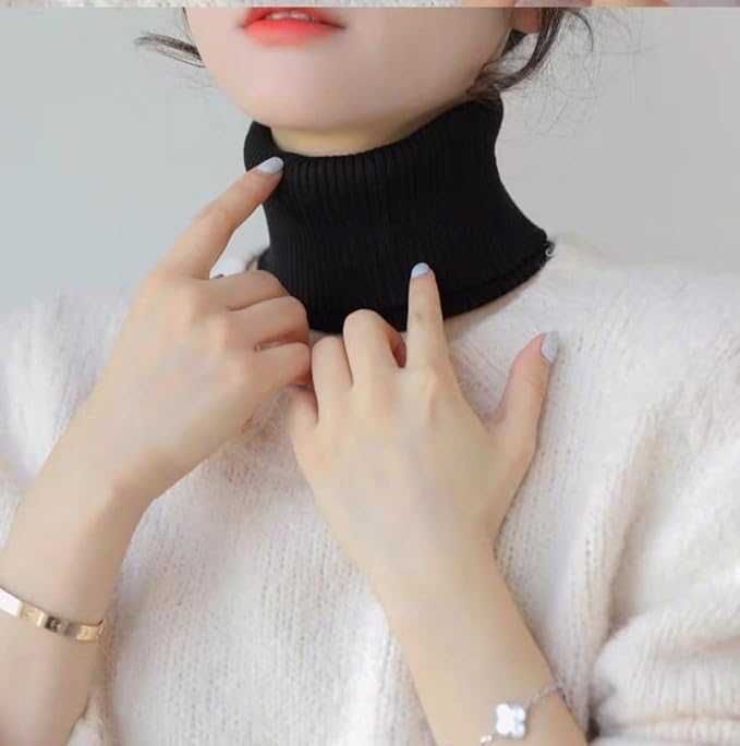 Guler tricotat elastic din casmir pentru femei, negru, Negociabil