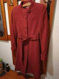 Червено дамско вълнено палто