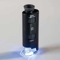 мини джобен микроскоп , лупа  LEUCHTTURM -60X 100X с LED подсветка