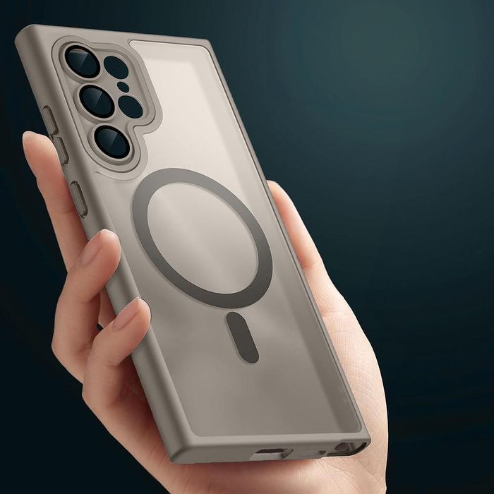 Матов magsafe кейс за samsung galaxy s24 ultra - титаниево сив