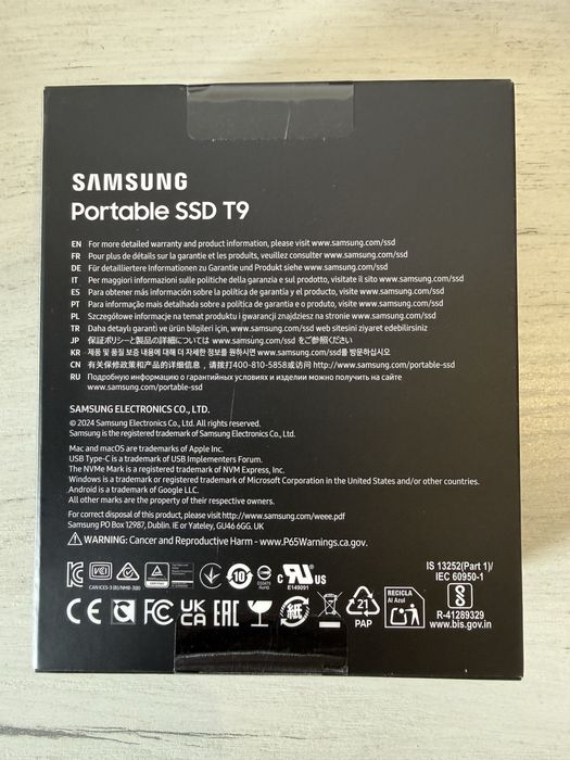 Samsung T9 Portable 4TB Бесплатаная доставка по всему Узбекистану