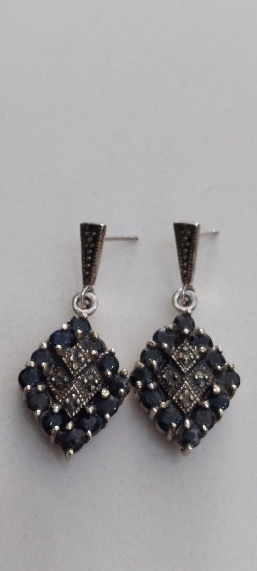 Set vechi argint cu pietre și marcasite