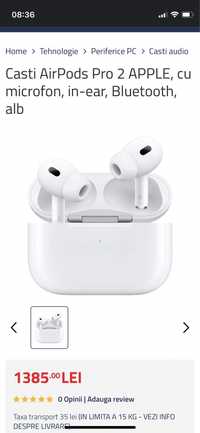 Casti AIR Pods Pro NOU ,original ,cu factura de la Altex